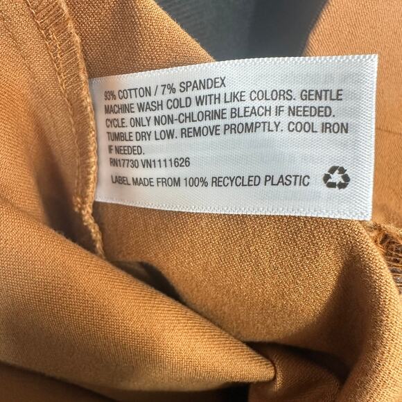 A New Day Kick Flare Pants WMNS 6 Brown High Rise Side Zip Stretch Elastic Waist - Picture 5 of 10